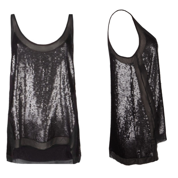 black sequin vest top